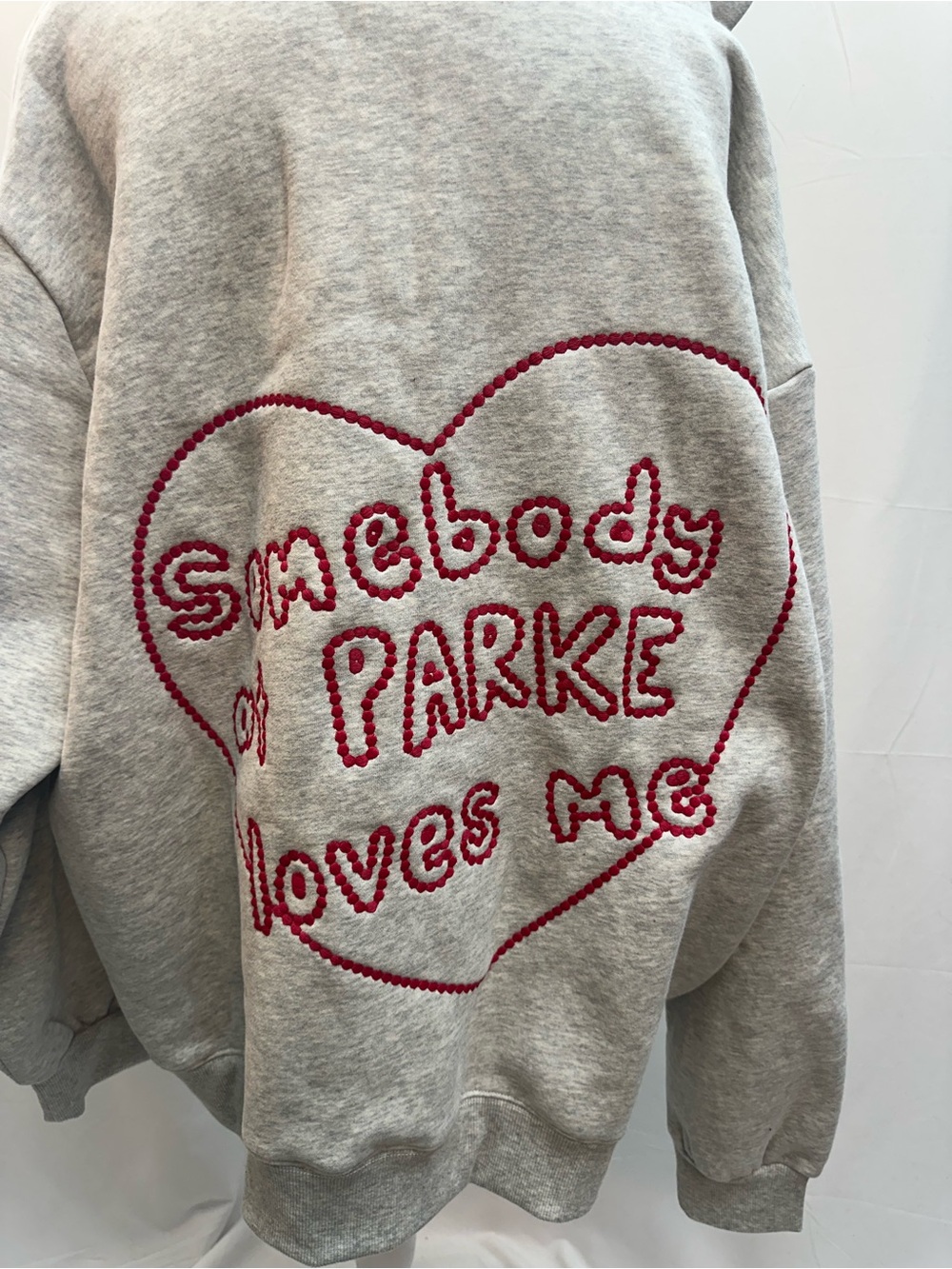 Parke Valentine’s Collection Gray Hooded Sweatshirt with Red Stitch XXL NEW - Picture 5 of 5